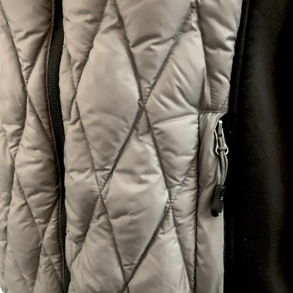 32 Degrees Mixed Media Soft Packable High Neck Down Jacket Coat Gray Black S - Picture 5 of 9